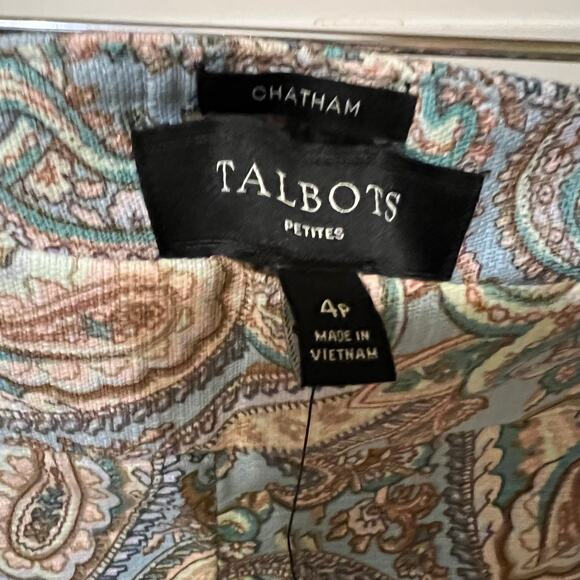 Talbots Chatham Ankle Paisley Print Dress Pants Women's Size 4P NWT Preppy - Picture 3 of 5